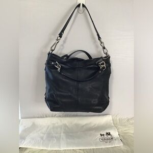 Coach Brooke  Pebbled Black Leather Hobo Shoulder Bag NWT With Dustbag